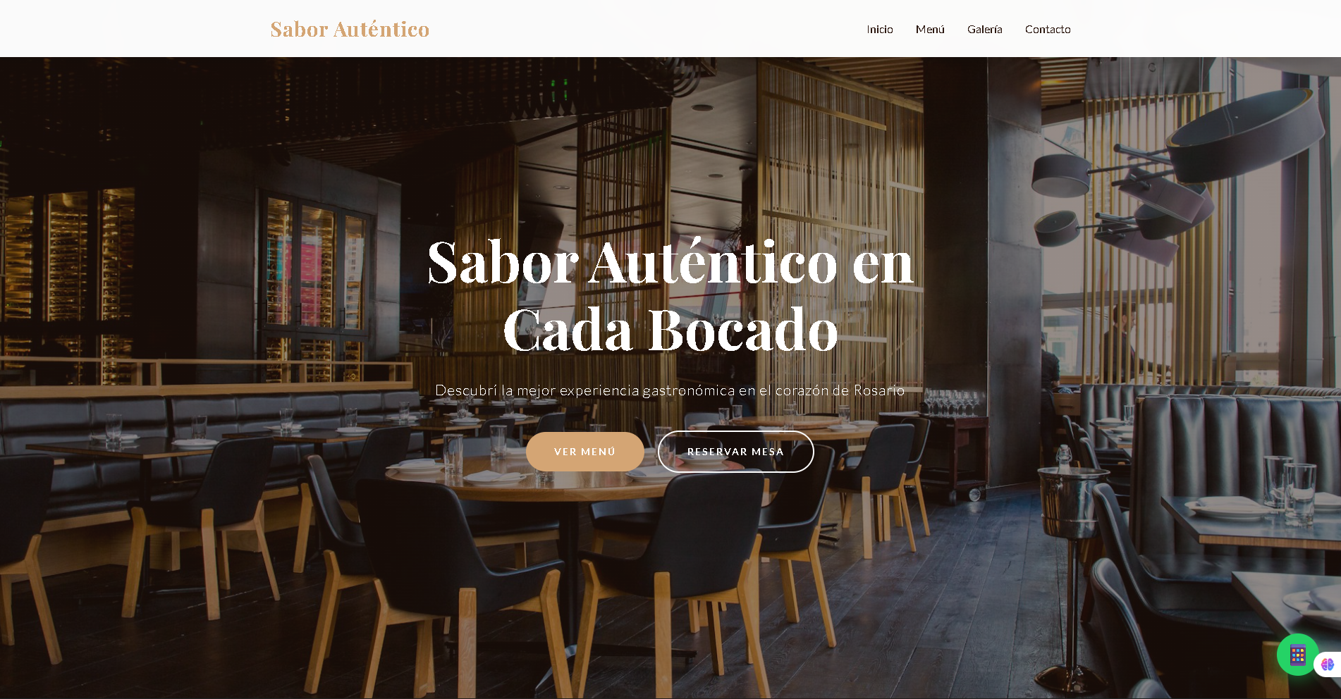 Landing page cafetería Rosario